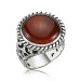 Men's Silver Ring With Agate Stone
