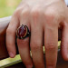 Agate Stone Eagle Claw Men's Silver Ring