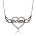 Pb My Mother Written Heart Women's Silver Necklace