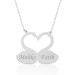 Pb Swans In Love Plate Silver Necklace