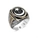 925 Silver Ring In The Shape Of A Crescent And Moon For Men