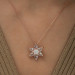 Pb White Flower Silver Necklace