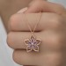 Silver Women's Necklace, Flower Shape