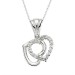 Silver Women's Necklace With A Double Heart Design