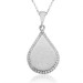 Women's Silver Necklace With A Drop Pattern Inscribed With A Quranic Verse