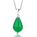 Pb Natural Jade Stone Women's Silver Necklace