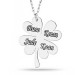 Pb Four Leaf Named Clover Silver Women's Necklace