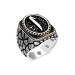 Elif Oval Men's Silver Ring