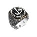 925 Silver Ring For Men With The Letter Alef And Waw Shape