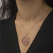 Pb Geometric Patterned Medallion Silver Necklace