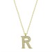 Pb Gold Letter R Women's Silver Necklace