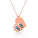 Pb Heart Footprint Women's Silver Necklace