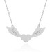 Pb Women's Silver Necklace With Winged Heart Name