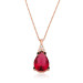 Pb Red Topaz Drop Silver Necklace