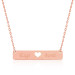 Pb Personalized Named Stick Heart Silver Necklace