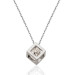 Pb Cube Single Stone Women's Silver Necklace