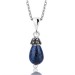 Silver Women's Necklace Made Of Natural Lapis Lazuli