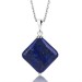 Silver Women's Necklace And Natural Lapis Lazuli Stone
