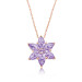 Pb Lilac Lotus Flower Silver Necklace