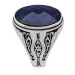 Silver Men's Ring With Blue Zircon Stone
