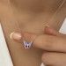 Pb Minimal Butterfly Silver Women's Necklace