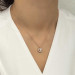 Pb Minimal Round Solitaire Silver Women's Necklace