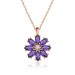 Purple Flower Silver Necklace