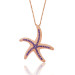Pb Purple Starfish Women's Silver Necklace