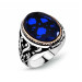 Men's Silver Ring With Blue Zircon Stone