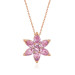 Pb Pink Flower Silver Necklace