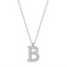 Pb Rhodium Letter B Silver Women's Necklace
