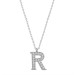 Pb Rhodium Letter R Silver Women's Necklace