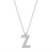 Pb Rhodium Letter Z Silver Women's Necklace