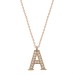 Pb Rose Letter A Silver Women's Necklace