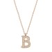 Pb Rose Letter B Silver Women's Necklace