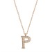 Pb Rose Letter P Silver Women's Necklace
