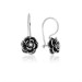 Pb Dangle Rose Silver Earrings
