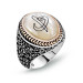 Pb Eli Vav Men's Silver Ring With Mother-Of-Pearl Stone