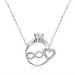 Pb Infinity Heart Solitaire Women's Sterling Silver Necklace