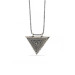 Triangle Openable Tuğra Amulet Silver Necklace