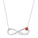 Silver Necklace For Women With A Ladybug And Infinity Pattern, With Rohi Writing In Turkish