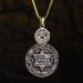 925 Sterling Silver Crescent Star Seal Solomon Men's Necklace Silver Color Chain Model1