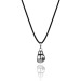 925 Sterling Silver Boxing Glove Necklace (Leather Cord)
