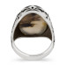 925 Silver Men's Ring Engraved With Precious Stones