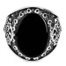925 May Silver Plain Black Onyx Stone Men's Ring