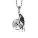 925 Sterling Silver Men's Mini Stone Embroidered Eagle Necklace Chain Model2