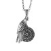 925 Sterling Silver Men's Mini Stone Embroidered Eagle Necklace Chain Model2