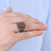 Men's 925 Silver Ring Inlaid With Tiger's Eye Stone, Brown Color