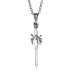 925 Sterling Silver Sword Motif Men's Necklace Chain Model2