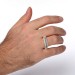 925 Sterling Silver Personalized Embossed Inscription Men's Ring